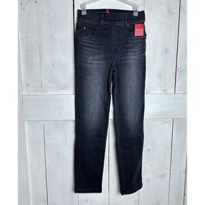 NEW Spanx Straight Leg Jeans Pull On Vintage Black Stretch Denim NWT Sz S 20355R